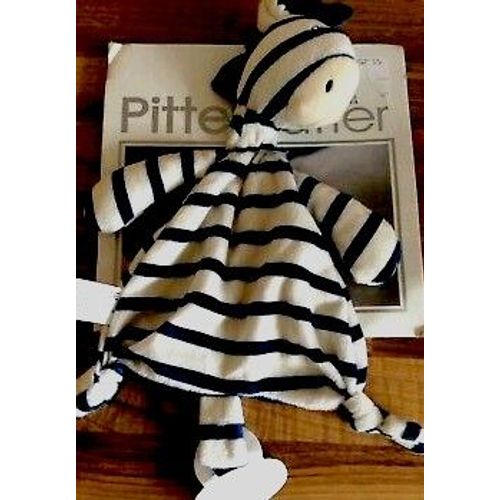 Doudou Peluche Jouet New Pitter Patter Zebre Comforter Comfort Blanket Blankie Soft Toy Zebre Baby
