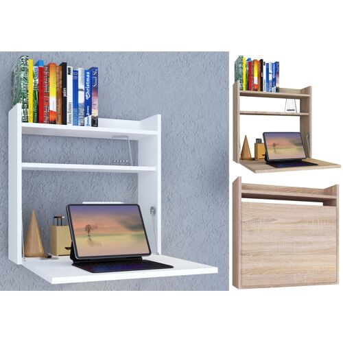 VCM Bureau suspendu pliable en bois Bureau mural Bureau informatique Tablette Dralis Bureau suspendu pliable en bois Bureau mural Bureau informatique Tablette Dralis