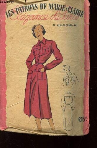 Les Patrons Marie Claire - Elegance De Paris - N°4212 - Robe Lainage - (Taille 44)