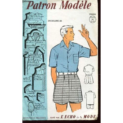 Patron Modele - N°136030 - Chemisette En Popeline Et Short En Toile - Mannequin 44 - Encolure 38.