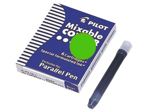 Pilot Lot De 3 Boites De 6 Cartouches D'encre Pour Stylo Parallel Pen Turquoise Citron Vert