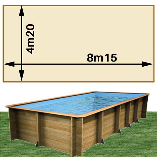 Piscine en bois woodfirst original 800 x 400 x h133 - liner uni bleu sable
