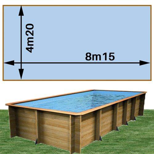 Piscine en bois woodfirst original 800 x 400 x h133 - liner uni bleu pâle
