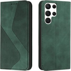 Coque Pour Samsung Galaxy S23 Ultra, Etui Samsung Galaxy S23 Ultra Cuir, Housse En Cuir Portefeuille Housse Avec Magn¿¿Tique Flip ¿¿Tui ¿¿ Rabat Case Etui Samsung Galaxy S23 Ultra (Vert)
