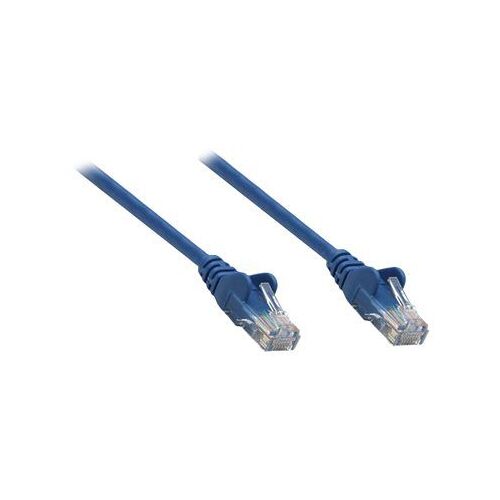 Intellinet Network Patch Cable, Cat5e, 0.5m, Blue, U/UTP, Gold Plated Contacts, Snagless, Booted - Cordon de raccordement - RJ-45 (M) pour RJ-45 (M) - 45 cm - UTP - CAT 5e - moulé, sans crochet -...