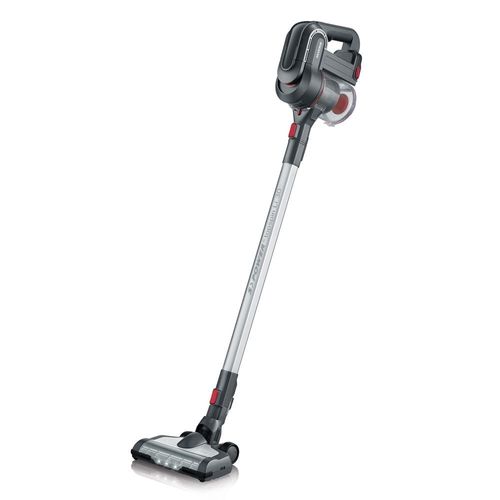 Severin HV 7165, Aspirateur Balai et de Table (avec Brosse Électrique et Moteur Numérique, Accu Li-Ions 22,2V, S?POWER topspin Li 30) Gris/Rouge [Classe énergétique A+++]