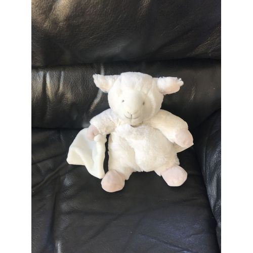 Doudou Mouton Blanc Avec Son Mouchoir Pattes Grise Taupe Doudou Et Compagnie Mon Tout Petit 22cm