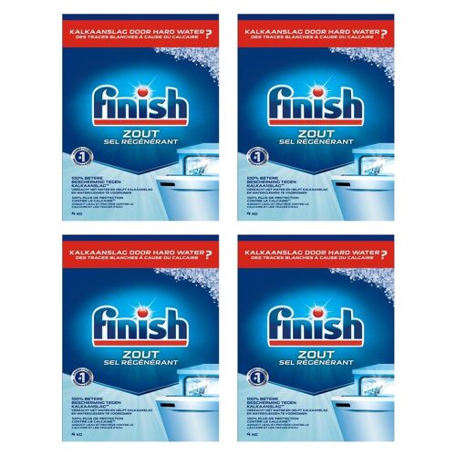 FINISH Lot de 4 Sels Régénérant Lave-Vaisselle - 4 kg