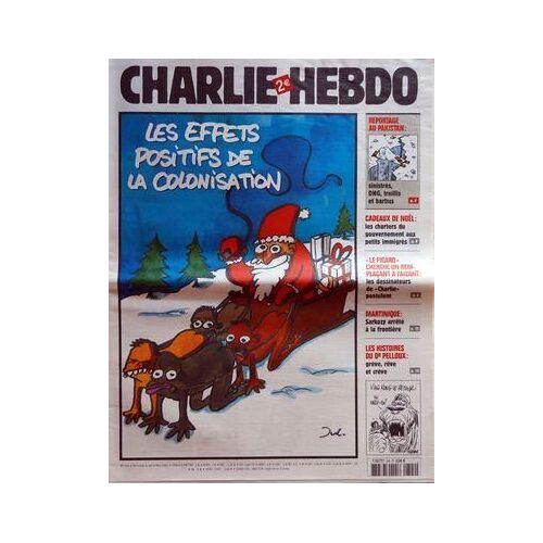 Charlie Hebdo N° 704 Du 14/12/2005 - Les Effets Positifs De La Colonisation - Reportage Au Pakistan - Sinistres, Ong, Treillis Et Barbus - Cadeaux De Noel - Les Charters Du Gouvernement Aux Petits Immigres - Le Figaro Cherche Un Remplacant A Faiza...