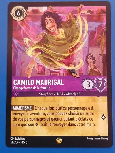 Carte Lorcana Disney (Chapitre 5) Legendaire (58/204) Camilo Madrigal - Changeforme De La Famille