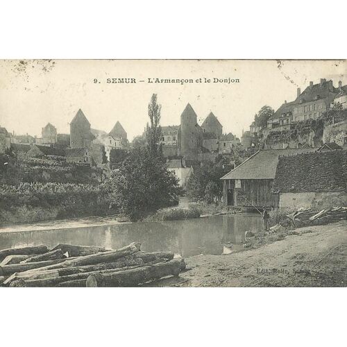 Semur - L'armançon Et Le Donjon 1925