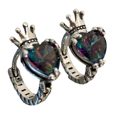 Zircon Heart Ear Clip Femmes Fille Teen Huggie Hoop Spike-Punk Earring Ornement