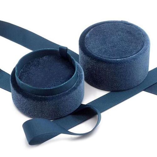 Velvet Round-Shaped Wedding Diamond Rings Jewelry Box For Female Earrings