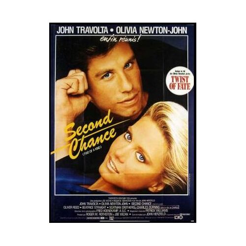Second Chance /Two Of A Kind - Véritable Affiche De Cinéma Pliée - Format 40x60 Cm - De John Herzfeld Avec John Travolta, Olivia Newton John, Charles Durning, Oliver Reed, Ernie Hudson -1983