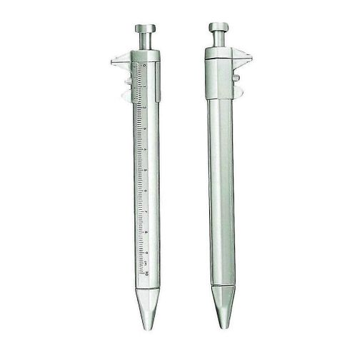 2 pièces Vernier Caliper Portable Type Stylo Numérique Encre Noir & Bleu