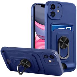 Coque Pour Iphone 12 Pro Max, 360¡Ã Support Coque Avec Fentes Pour Cartes, Protection De Antichoc Anti-Rayures Coque Etui -Bleu