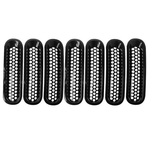 Pour 2007-2017 Pour Jeep Pour Wrangler Jk Garniture De Calandre En Maille D'insert Avant Noir Mat