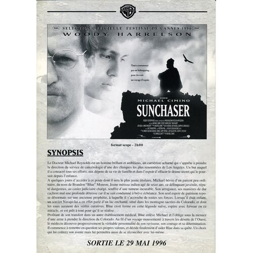 Sunchaser, Synopsis Dépliant, De Michael Cimino, Avec Woody Harrelson, Jon Seda, Anne Bancroft