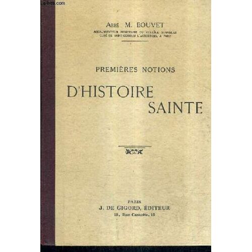Premieres Notions D'histoire Sainte / 8e Edition.