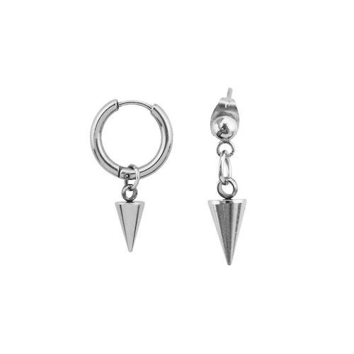2x Punk Boucles D'oreilles En Acier Inoxydable Unique Awl Rivet Hoop Boucles D'oreilles Pour Adolescents