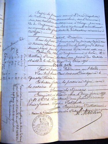 Acte Notarié 1877 Bail Exploitation Une Carrière Fleurville Saone Et Loire