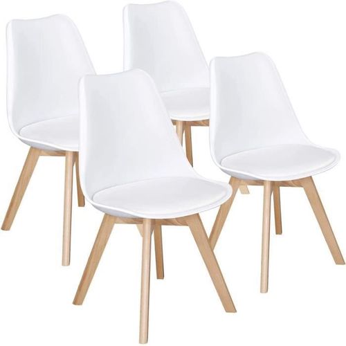 Dewinner Chaises Salle À Manger Scandinaves Lot De 4 Blanc