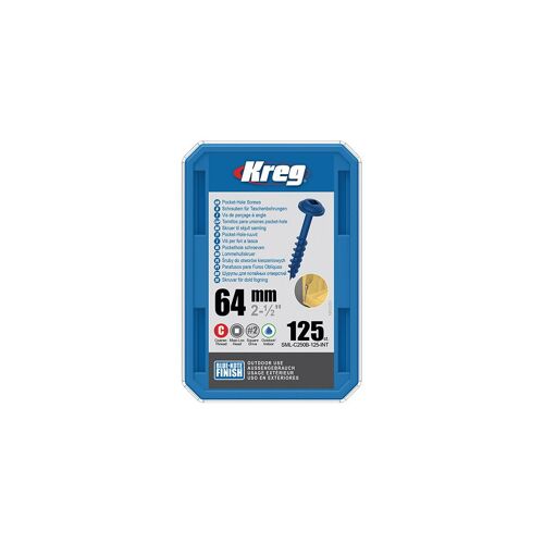 125 vis Blue-Kote - 8 x 64 mm - filetage épais - Maxi-Loc carré