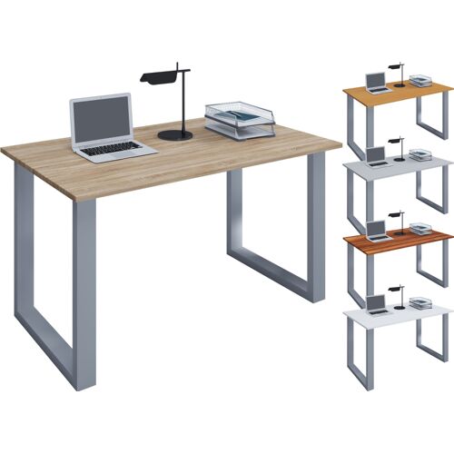 VCM Bureau en bois Table d'ordinateur Table de travail Meubles de bureau Lona U Alu Argent Bureau en bois Table d'ordinateur Table de travail Meubles de bureau Lona U Alu Argent