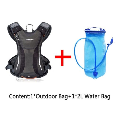 Sac gris et eau - Sac à dos de vélo étanche 5l pour hommes, sac d'hydratation pour cyclisme, sacs de randonnée vtt, sac à dos de vélo pour hommes, accessoires de vélo
