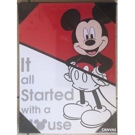 Canvas Toile Mickey It All Started With a Mouse, Walt Disney, Tableaux, Dessin Animé, Figurine