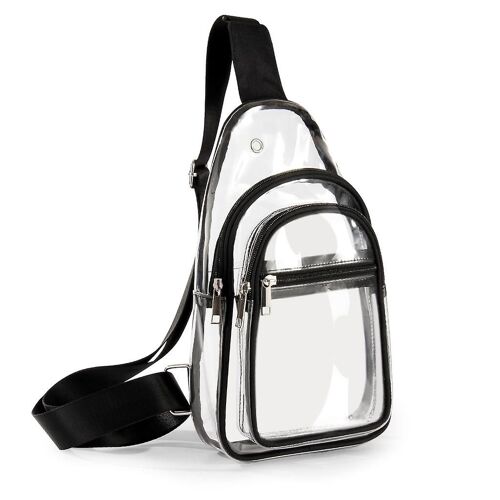 Hommes Sac poitrine transparent Fanny Pack Pvc Crossbody Sacs à bandoulière Sling Travel Pouch