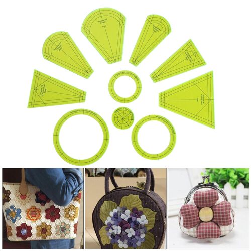 Règle de mesure pour tailleur, ensemble de modèles de plaques de Dresden Premium, tapis de coupe matelassés, outils de couture faits à la main, accessoires, 10 paquets