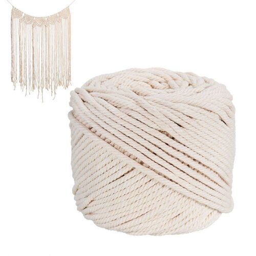 Cordon Torsadé En Coton Pour Macramé, 4mm X 100 M, Beige, Blanc Naturel, Accessoires Textiles Pour La Maison, Bricolage, Artisanat, 1 Pièce