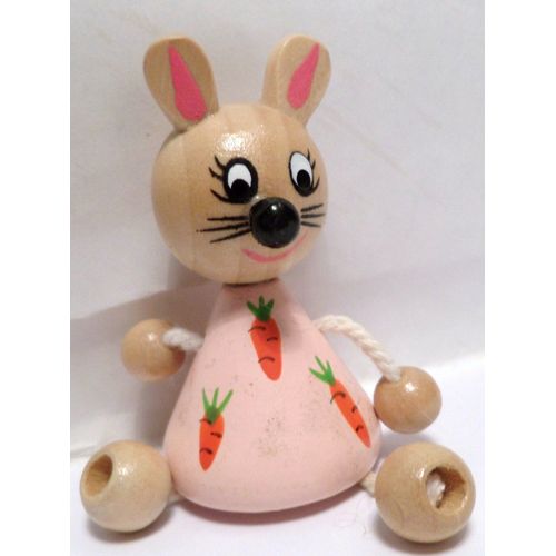 Figurine Petit Lapin En Bois - 7cm