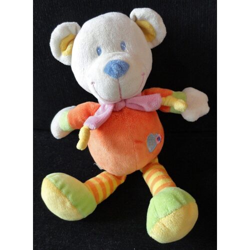 Doudou Ours Orange Coeur Nicotoy