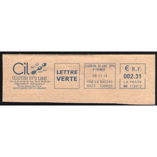 France Ema Empreinte Postmark Cluzeau Info Labo Consommables De Chromatographie Liquide 33220 Sainte Foy La Grande
