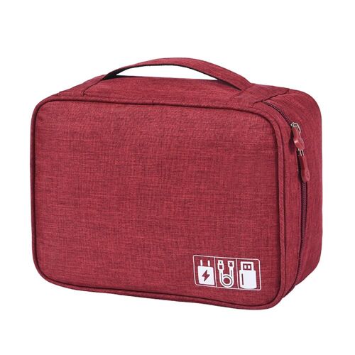 Sacs de rangement de gadgets électroniques couleur unie de voyage, sacs à fermeture éclair, organisateur de fils de chargeur quotidien étanche, câble USB cosmétiques