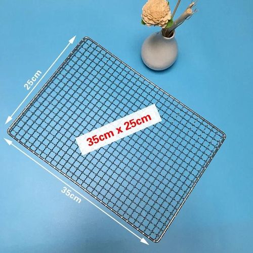 Grille de barbecue rectangulaire en acier inoxydable 304,maille pour outils de barbecue,tissu antiadhésif,polymères,grille A - Type 35x25cm