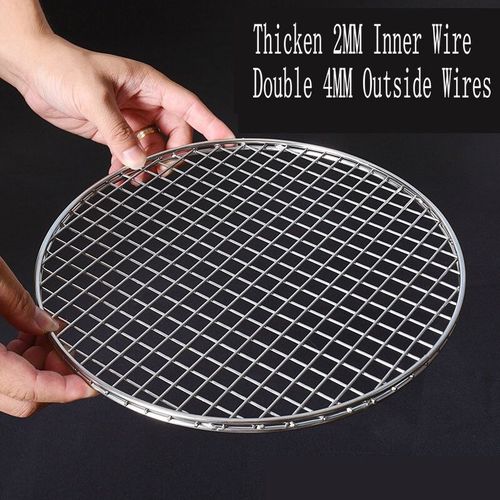 Grille de charbon de bois ronde pour barbecue,grille avec cadres circulaires doubles,filet à mailles,qualité alimentaire,acier inoxydable 304,4mm,HQ DW01 - Type 42CM Diameter
