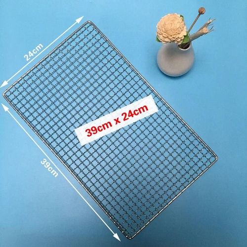 Filet de barbecue antiadhésif en acier inoxydable 304,grille rectangulaire en polymères - Type 39x24cm