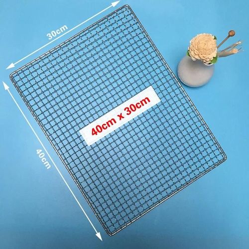 Filet de barbecue antiadhésif en acier inoxydable 304,grille rectangulaire en polymères - Type 40x30cm