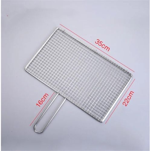 Filet de barbecue carré en acier inoxydable 304,supports de mailles,grille ronde,filet à vapeur,camping,randonnée,extérieur - Type 35x22cm