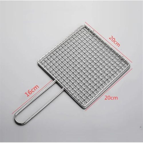 Filet de barbecue carré en acier inoxydable 304,supports de mailles,grille ronde,filet à vapeur,camping,randonnée,extérieur - Type 20x20cm