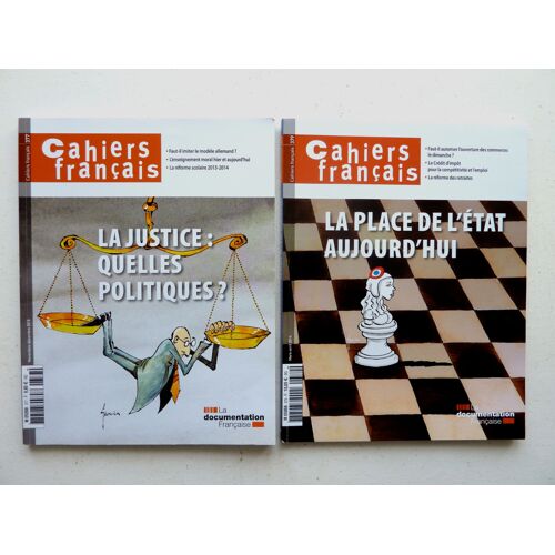 Lot De 2 N° De Cahiers Français: *377 (La Justice: Quelles Politiques? *379 (La Place De L' État Aujourd'hui) - La Documentation Française