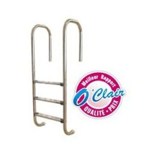 Echelle inox 3 marches pour piscine bois
