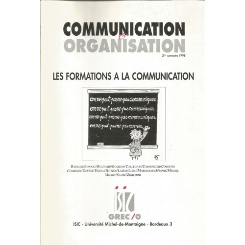 Communication Et Organisation N° 14 - Les Formations À La Communication