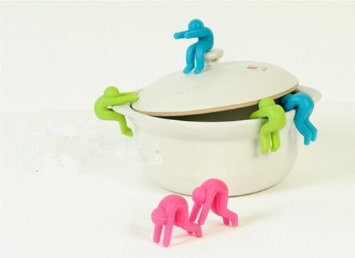 Support Multifonction 2 Pièces Dispositif Anti-Débordement Empêchant Le Couvercle, Pot Soupe Gadgets De Cuisine, Dessous De Verre Support En Silicone