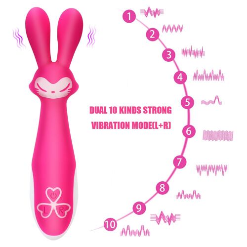 Vibromasseur Lapin À 10 Vitesses, Masseur, Jouets Sexuels Pour Femmes, Stimulateur De Clitoris, Tige Magique À Double Vibration