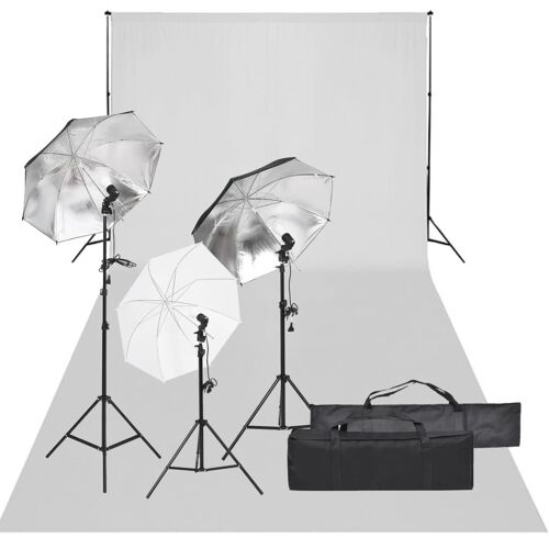 vidaXL Kit de studio photo avec éclairage et toile de fond