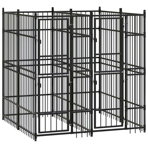 Vidaxl Chenil D'extérieur Pour Chiens Acier 3,69 M²